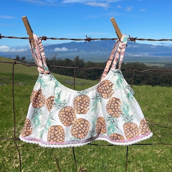 Maaji Other - Maaji  Girls Ruffled Pineapple Tank Bikini Top